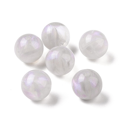 Opaque Acrylic Beads, Glitter Beads, Round