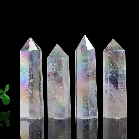 Décorations pour la maison en cristal de quartz naturel, décoration d'affichage, baguettes de pierre de guérison, pour les décors de thérapie de méditation reiki chakra, hexagone prisme