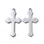 304 Stainless Steel Tiny Cross Charms, Laser Cut