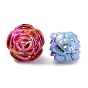 UV Plating Opeque Acrylic Beads, Metal Enlaced, Iridescent, Flower
