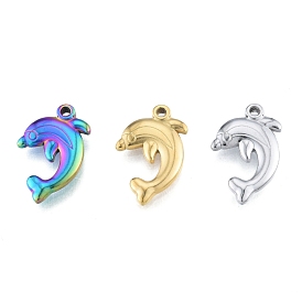 304 Stainless Steel Pendant, Dolphin Charms