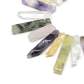 Natural Quartz Beads Strands, Top Drilled Beads, Rectangle