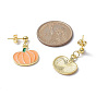 Boucles d'oreilles pendantes en alliage d'émail sur le thème d'Halloween, or 304 bijoux en acier inoxydable pour femmes