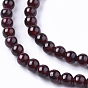 3 -loop style bijoux bouddhistes, bracelets de perles de mala de grenat naturel, avec pendentif de jade, bracelets élastiques, ronde