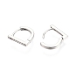 Clear Cubic Zirconia Rectangle Hoop Earrings, Brass Jewelry for Women, Nickel Free