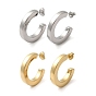 304 Stainless Steel C Shaped Stud Earrings, Half Hoop Earrings for Women