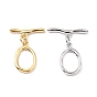 Rack Plating Brass Toggle Clasps, Long-Lasting Plated, Twist Ring
