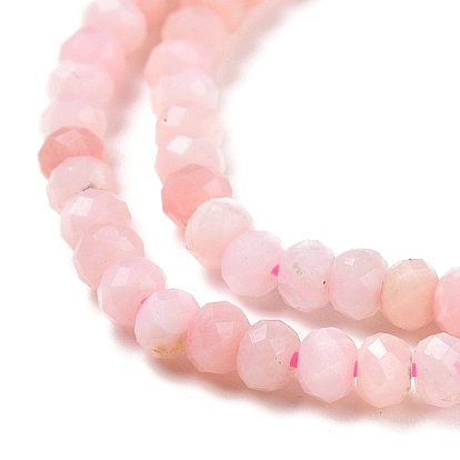Rose naturel perles d'opale brins, facette, rondelle