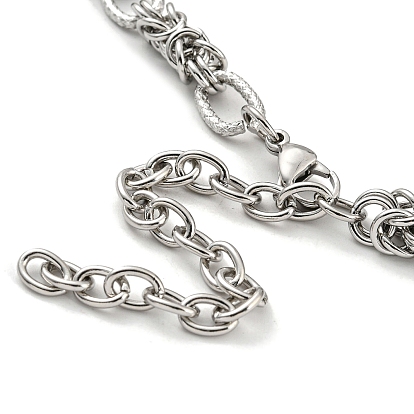 304 Stainless Steel Byzantine Chain Necklaces