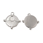 Ion Plating(IP) 304 Stainless Steel Pendant Cabochons Settings, Flat Round