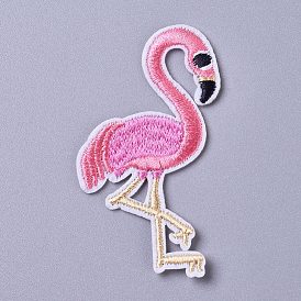 Computerized Embroidery Cloth Iron on/Sew on Patches, Costume Accessories, Appliques, Flamingo Shape