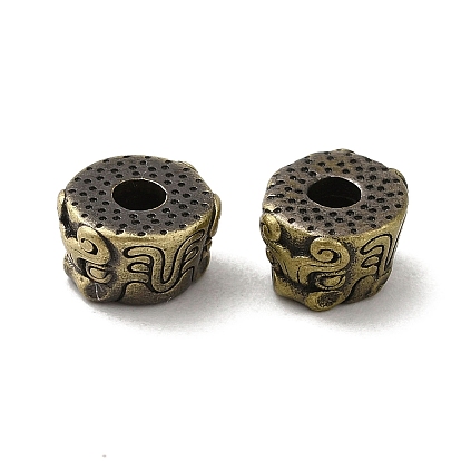 Tibetan Style Rack Plating Brass Beads, Long-Lasting Plated, Column