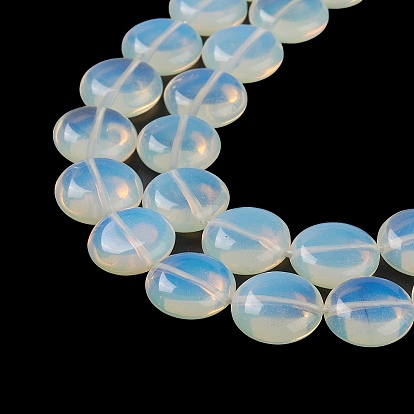 Opalite Beads Strands, Flat Round