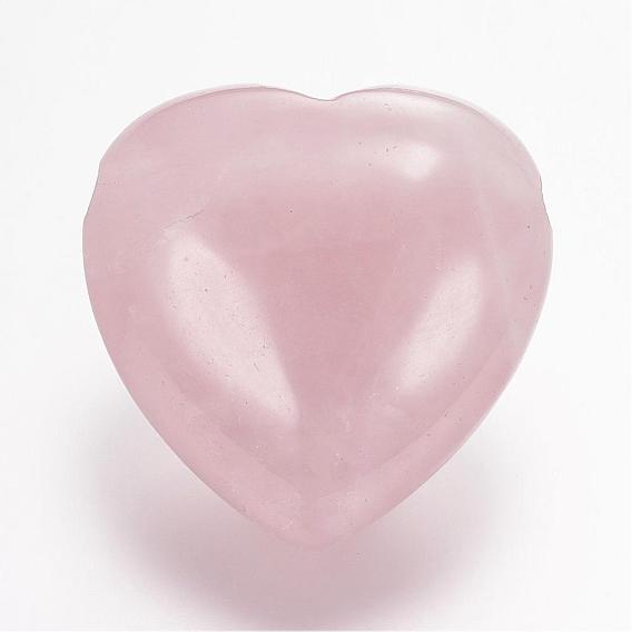 Natural Rose Quartz Beads, Heart