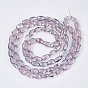 Electroplate Transparent Glass Beads Strands, Pearl Luster Plated, Faceted, Teardrop
