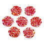 Opaque ABS Plastic Cabochons, AB Color Plated, Rose