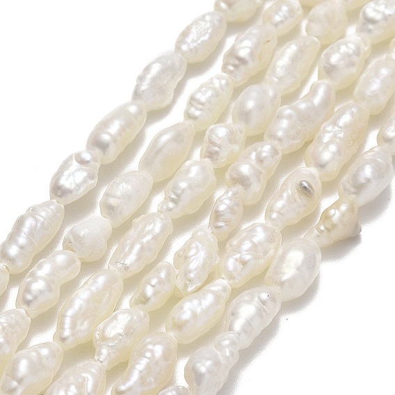 Hilos de perlas de agua dulce cultivadas naturales, pepitas/arroz