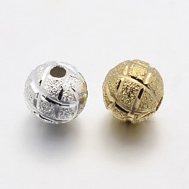 Perles en laiton rondes, 6mm, Trou: 1.2mm