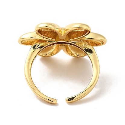 Кольцо-манжета из латуни с цветком для женщин, без кадмия, без никеля и без свинца