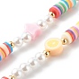Polymer Clay Beaded Mobile Strap, Telephone Jewelry, for DIY Phone Case Decoration, with Glass Seed Beads and Nylon Thread