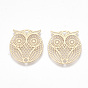 Brass Links Connectors, Etched Metal Embellishments, Owl