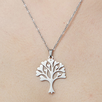 201 Stainless Steel Tree of Life Pendant Necklace