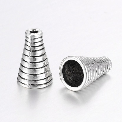 Tibetan Style Cone Alloy Bead Caps, 15.5x10mm, Hole: 2~8mm