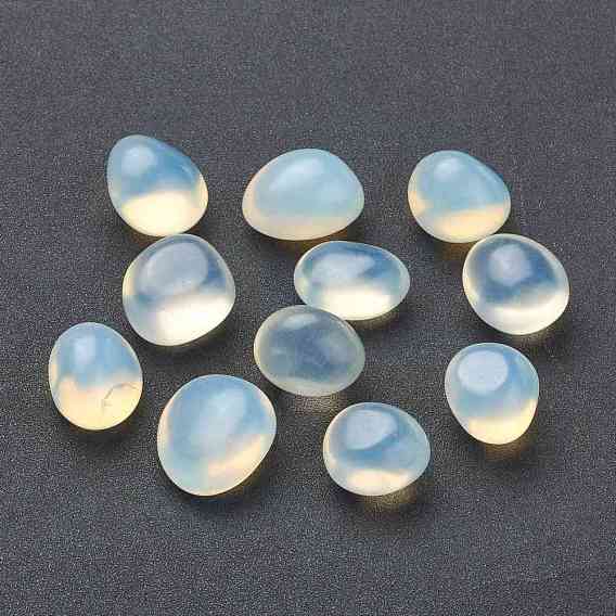 Perlas de Opalite, piedra caída, para la fabricación de los colgantes alambre envuelto, sin agujero / sin perforar, pepitas