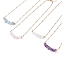 Colliers de perles de pierres naturelles mélangées, plaqué or 304 collier chaînes satellites en acier inoxydable pour femme