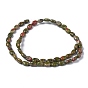 Natural Unakite Round Beads Strands, Oval