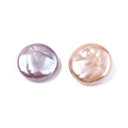 Perles de keshi baroques naturelles, eau douce perles de nacre, sans trou, plat rond
