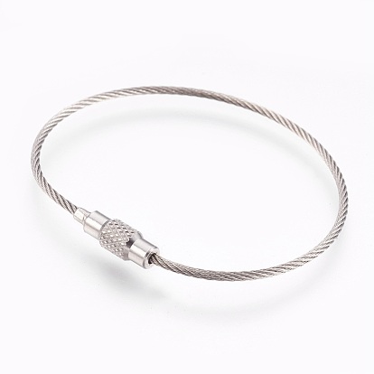 304 Stainless Steel Wrap Bracelets Making, Two Loops, with Clasps