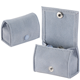 1 Cajas de almacenamiento de joyas de terciopelo con forma de arco para PC, estuche de viaje portátil con cierre a presión, para sostenedor del pendiente del anillo, regalo para mujer