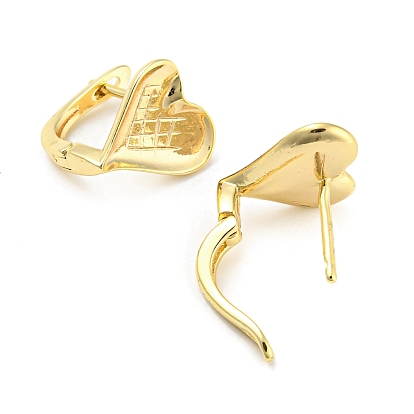 Brass Heart Hoop Earrings Women
