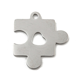 304 Stainless Steel Pendants, Laser Cut, Puzzle Charm
