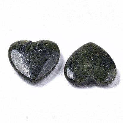 Jade xinyi naturel/pierre d'amour de coeur de jade du sud chinois, pierre de palme de poche pour équilibrer le reiki