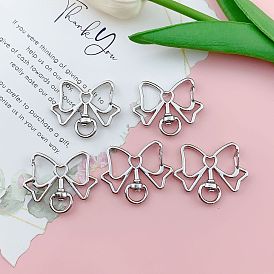 Bowknot Alloy Swivel Keychain Clasps, Keychain Clasp Findings