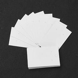 Carte d'affichage boucle d'oreille de papier, utilisé pour pendentifs et boucles d'oreilles, blanc, longueur d'environ 80 mm ,  largeur de 50 mm