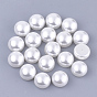 Cuentas de perlas de imitación de plástico abs, medio-perforado, cúpula / media ronda