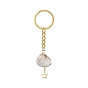 Porte-clés pendentif en acrylique en forme de coquillage, avec 304 breloque en acier inoxydable et porte-clés fendus en fer, lune / étoile