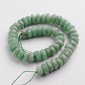 Natural Green Aventurine Beads Strands, Faceted, Rondelle