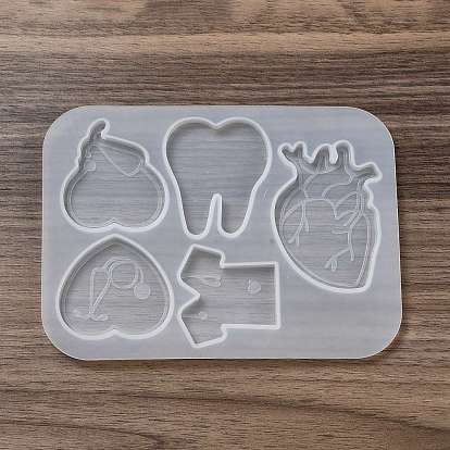 Medical Theme DIY Silicone Badge Reel Ornament Molds, Resin Casting Molds, for UV Resin, Epoxy Resin Jewelry Making