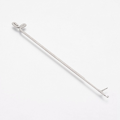 Iron Beading Needle, with Hook, For Buddha 3-Hole Guru Beads, Bead Threader
