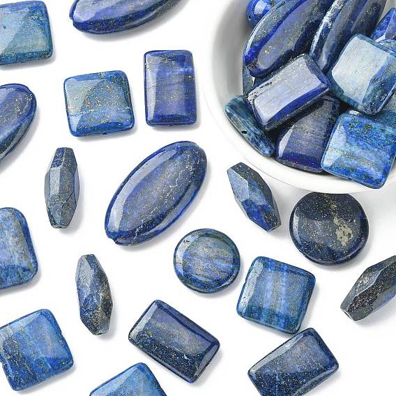 Lapis-lazuli perles naturelles, carré & rond & ovale, formes mixtes