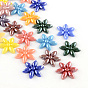 Pearlized Plated Opaque Glass Cabochons, Flower