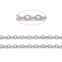 304 Stainless Steel Cable Chains, Soldered, with Spool, Flat Oval
