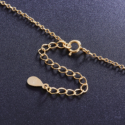 Shegrace vogue design 925 ожерелье с подвеской из стерлингового серебра, реальный 18 k позолоченный, с подвеской в виде цветка лотоса (случайный стиль удлинителей цепи)
