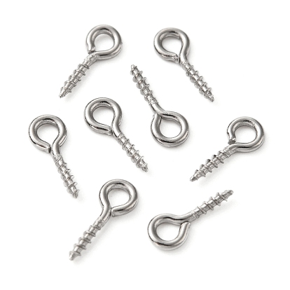 304 Stainless Steel Screw Eye Pin Peg Bails, For Half Drilled Beads