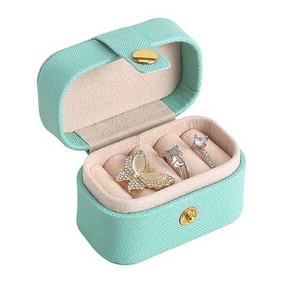 Boîtes de rangement de bijoux en similicuir rectangle pu, étui de voyage portable avec fermoir à pression, pour porte-boucles d'oreilles, cadeau pour les femmes