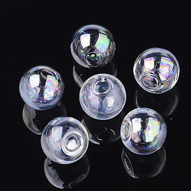 Botellas redondas hechas a mano de bolas de globo de vidrio soplado, para la fabricación de colgantes de viales de vidrio, color de ab chapado